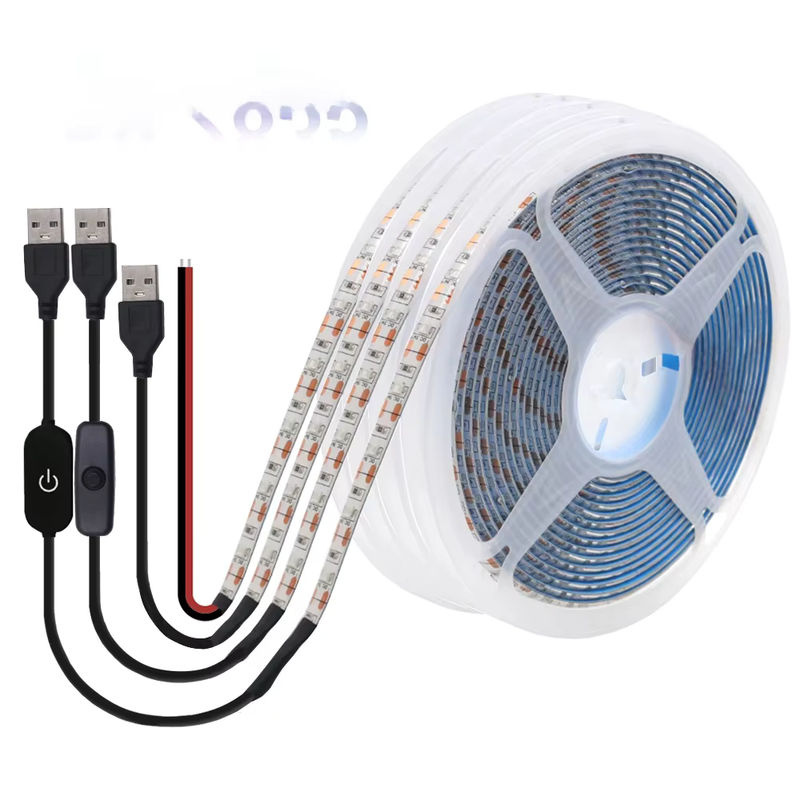 XUNATA LED-Streifenlicht USB 5V mit 60 SMD 2835 LEDs, dimmbar, Farbe Weiß und Blau - Bild 5