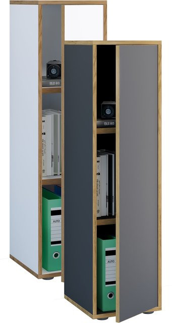 VCM Holz Büroschrank Salia mit Drehtür und höhenverstellbaren Fachböden, Breite: 30 cm, Höhe: 110 cm, Tiefe: 30 cm - Bild 1