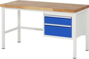 Rau Werkbank 8123A1 mit 2 Schubladen in Braun, B/T/H: 150 x 70 x 84 cm - Bild 1