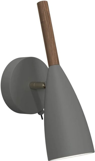 Nordlux Wandleuchte Pure in Grau aus Metall und Walnussholz mit GU10 Fassung - Bild 1