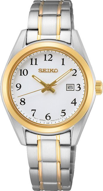 Seiko Armbanduhr, Quarz, Edelstahl, 30 mm, Weiß, Damen - Bild 1