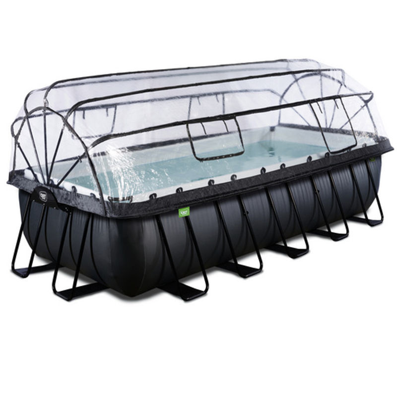 EXIT Black Leather Optic Pool Schwarz mit Abdeckung und Sandfilterpumpe B/T/H: 540 x 250 x 122 cm - Bild 3