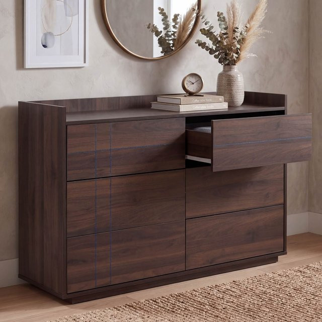 MCW Kommode P44 Sideboard mit 6 Schubladen Push-to-open in Walnuss-Optik, B/H/T: 120 x 83 x 40 cm - Bild 1