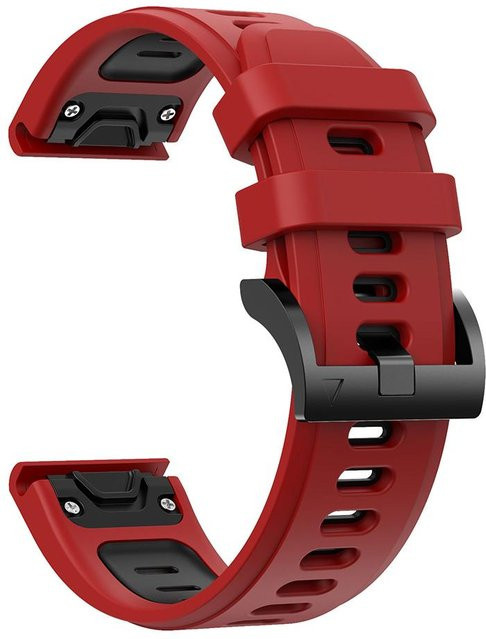 Uhrenarmband Silikon, rot/schwarz, Unisex - Bild 1