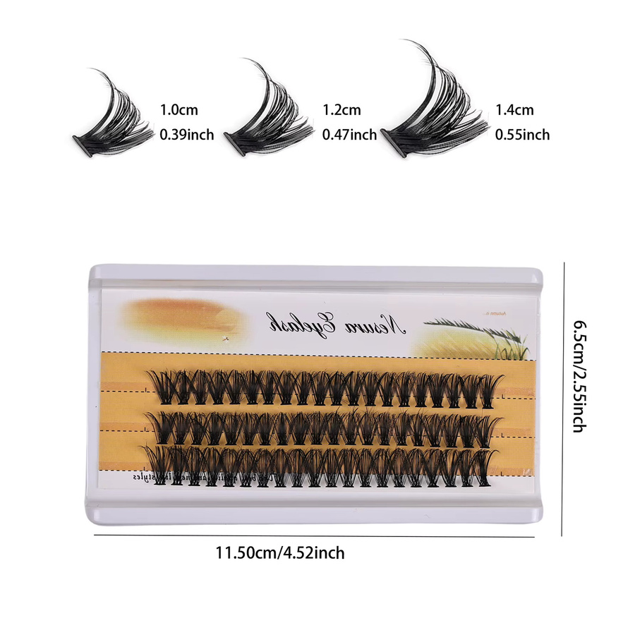 BLL.cf Cluster-Wimpernverlängerung, 60 Stück, Black, 10–14 mm, Natürlich - Bild 3