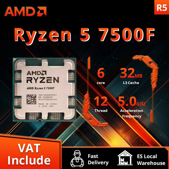 AMD Ryzen 5 7500F Desktop Prozessor mit AM5 Sockel, 6 Kernen und 12 Threads für Gaming - Bild 2