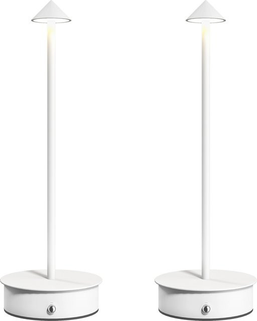 HOMCOM 2er-Set wiederaufladbare USB-Tischlampen mit LED und Touch-Steuerung, dimmbare Nachttischlampen in Weiß für Schlafzimmer, Wohnzimmer oder Büro - Bild 1