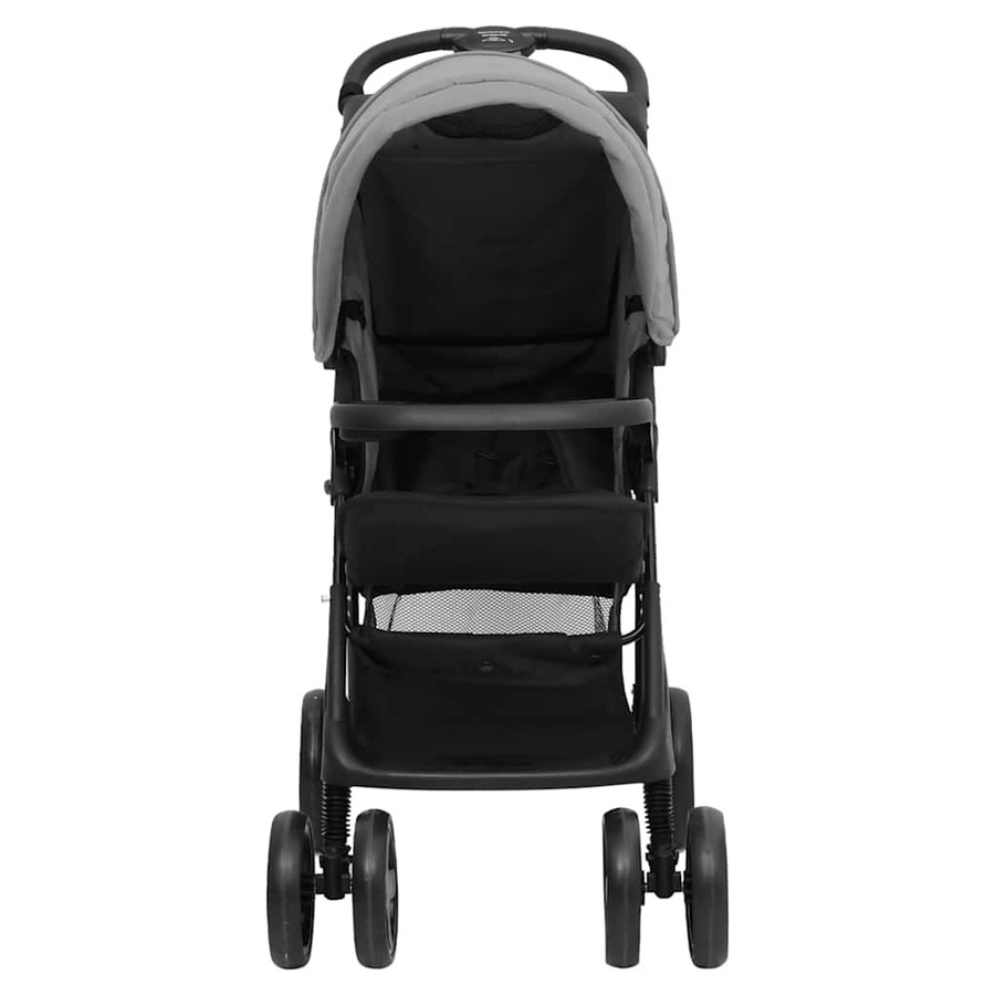 VD Home Furnishing 3-in-1 Kinderwagen in Hellgrau mit schwarzem Stahlrahmen, klappbar mit Babywanne und Sportsitz - Bild 2