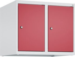 C+P Aufsatzschrank 7035/3003 aus Stahl mit 2 Abteilen und Zylinderschlössern, Farbe: Lichtgrau/Rubinrot, B/T/H: 50 x 60 x 50 cm - Bild 1