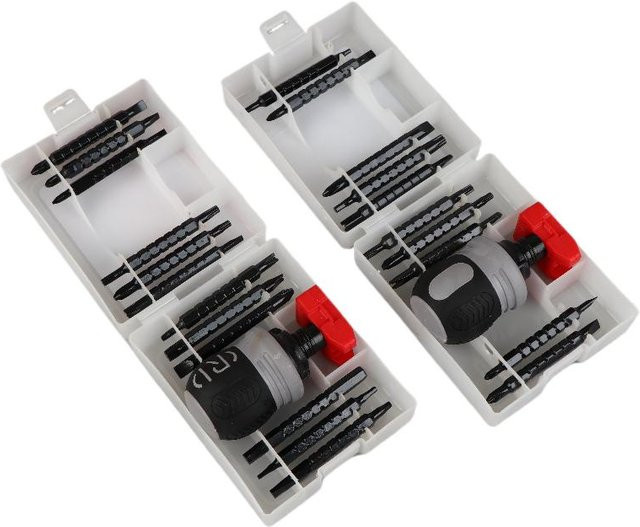 Multifunktionales Ratschenschraubendreher-Set mit kurzem Rettichkopf in Schwarz, 13,0 cm x 8,5 cm - Bild 1