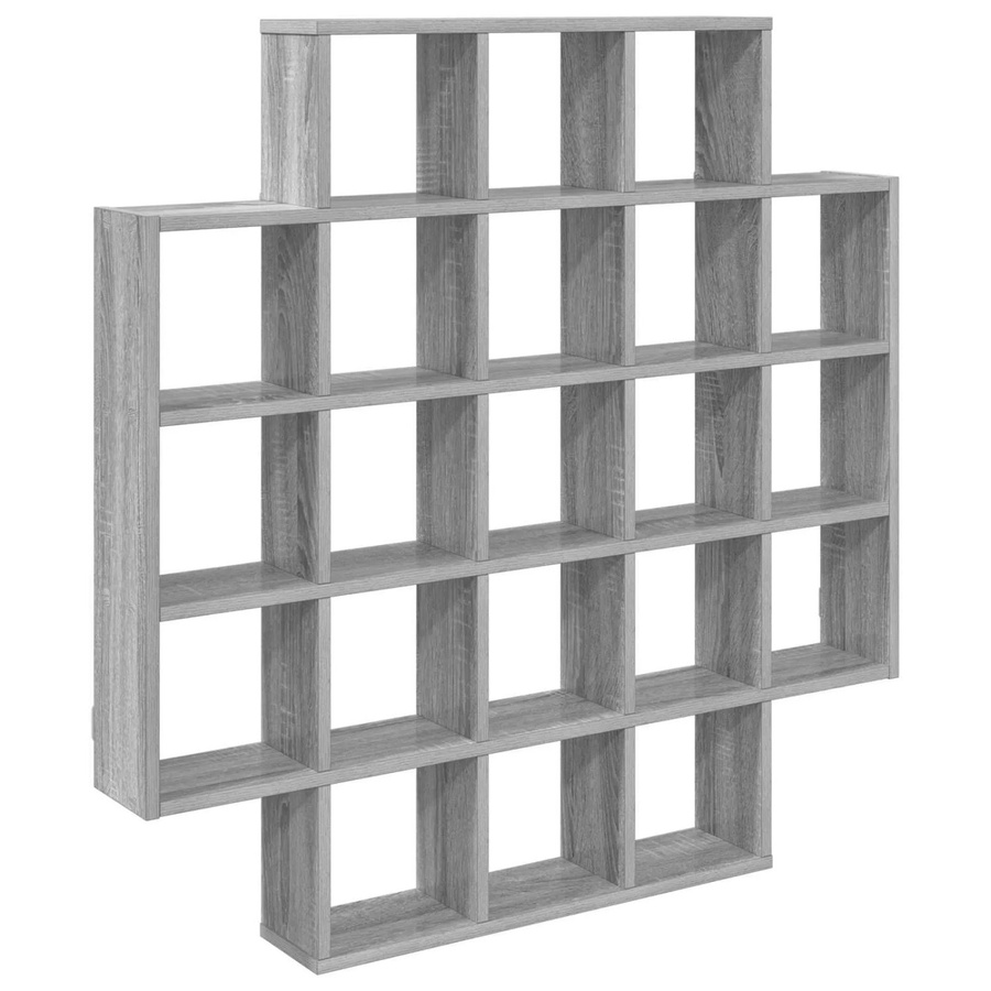 vidaXL Wandregal in Sonoma-Grau aus MDF, B/H/T: 100 x 100 x 13 cm - Bild 2