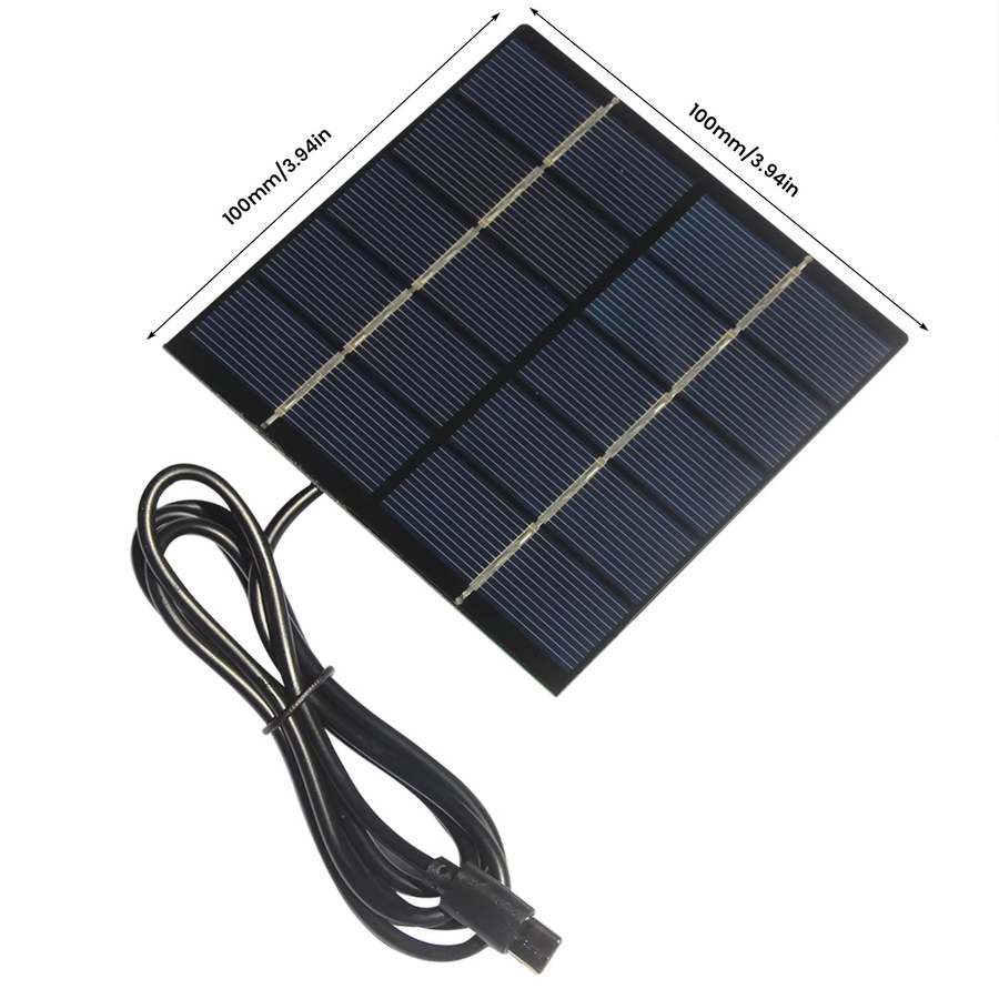 APWIKOGER Solar-Ladepanel mit Typ-C-Ausgang, 1,5 W 5 V polykristallines Solarpanel mit 1 m USB-Kabel für Smartphones, Powerbanks und Tablets - Bild 6