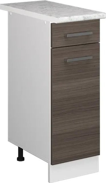 Vicco Küchenunterschrank R-Line Schubladenschrank in Grau/Weiß mit Marmor-Optik, Breite: 30 cm - Bild 1