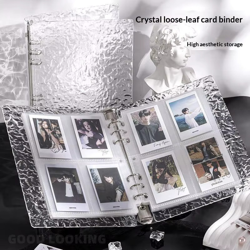 A5 6-Loch-Albummappe aus Acryl mit Wasserwellen-Design, transparenter Sammelorganizer für Fotokarten - Bild 2