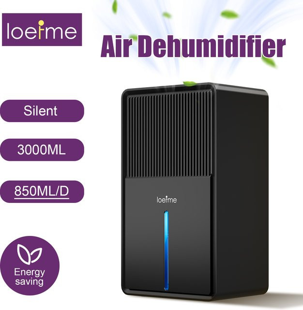 Loefme B631 Luftentfeuchter Schwarz mit 850 ml/Tag Entfeuchtungsleistung, Lichttrocknungsmodus, Abtaufunktion und Schlafmodus - Bild 1