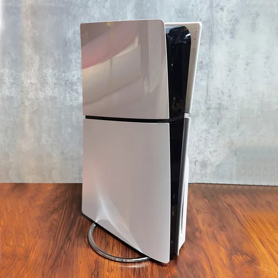 HeroAngel Vertikaler Ständer aus Metall mit Anti-Rutsch-Basis für PS5 Slim CFI 2000 und PS5 CFI 1000 Disc und Digital, Schwarz/Silber - Bild 6