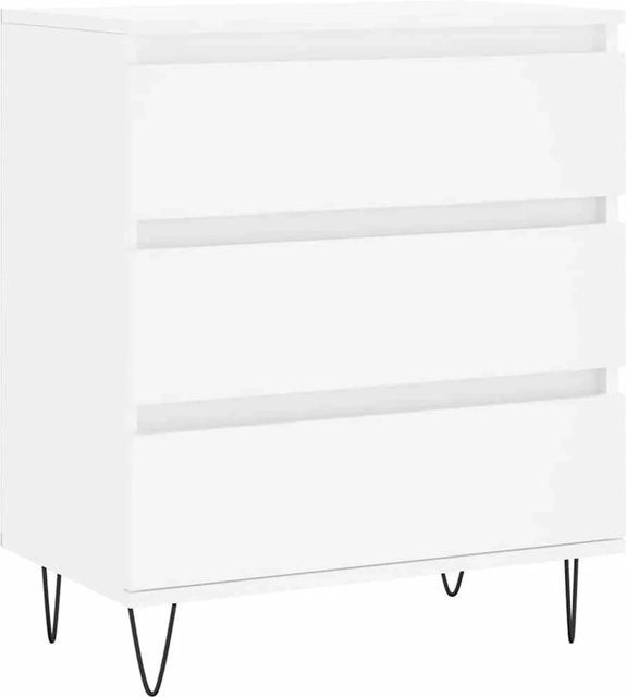 vidaXL Sideboard Weiß aus Holzwerkstoff und Eisen, B/T/H: 60 x 35 x 70 cm - Bild 1
