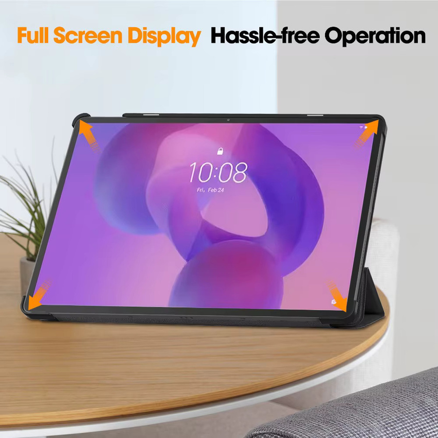 ZNOVAY Magnetische Tri-Folding Schutzhülle aus PU-Leder für Lenovo IdeaTab Pro 12,7 Zoll (Modelle 2025 TB373FU und TB375FC) in Schwarz oder Grün - Bild 4