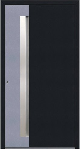 KNOCK Aluminium-Haustür Marte mit Glaseinsatz in Anthrazit/Grau, modern und beschichtet, RC2-Schutz - Bild 1