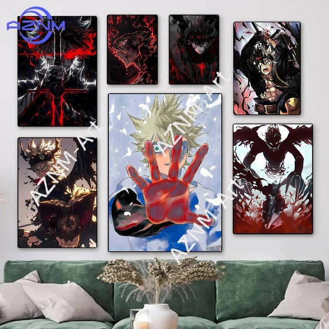 Japanisches Anime Poster Asta Demon Black Clover Vintage Wandkunst für dein Zuhause oder Arbeitszimmer in Schwarz - Bild 1