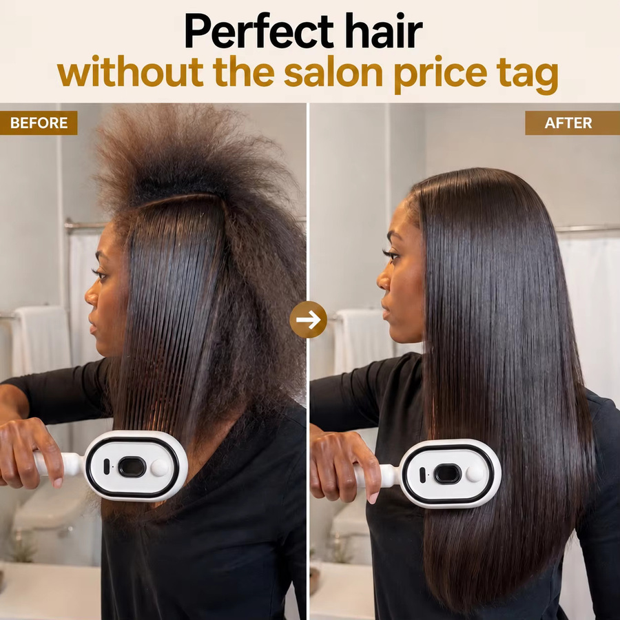BOTQTOW Elektrische Dampf-Massage-Haarbürste, für trockenes Haar, Unisex - Bild 3