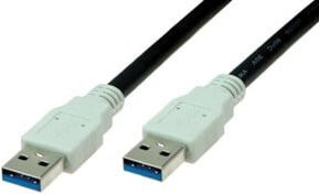 Bachmann USB 3.0 Anschlusskabel USB-A auf USB-A, Schwarz/Grau, 1 m - Bild 1