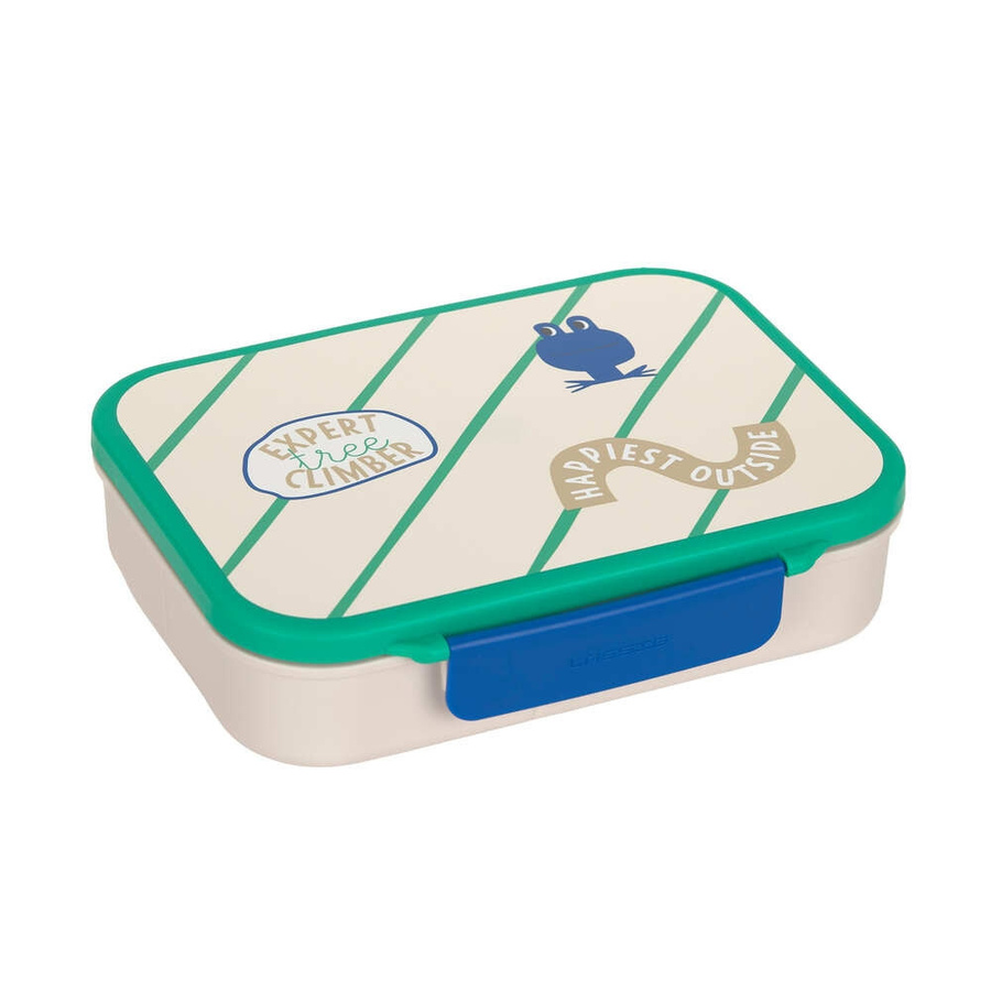 Lässig Bento-Lunchbox Happy Trails mit Frosch-Motiv, Mehrfarbig, mit Trenndehnen und luftdichtem Verschluss - Bild 1