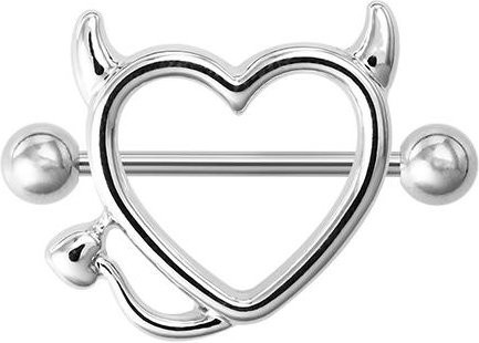 Lucky Star Jewelry Brust Piercing Barbell, Edelstahl, Herz, Damen - Bild 1