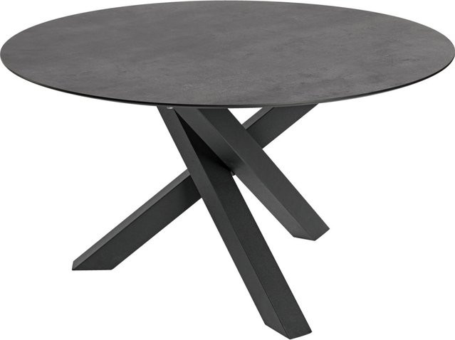 VEGA Outdoor Tisch rund mit Betonplatte und schwarzem Gestell, Durchmesser: 130 cm, Höhe: 72 cm - Bild 1