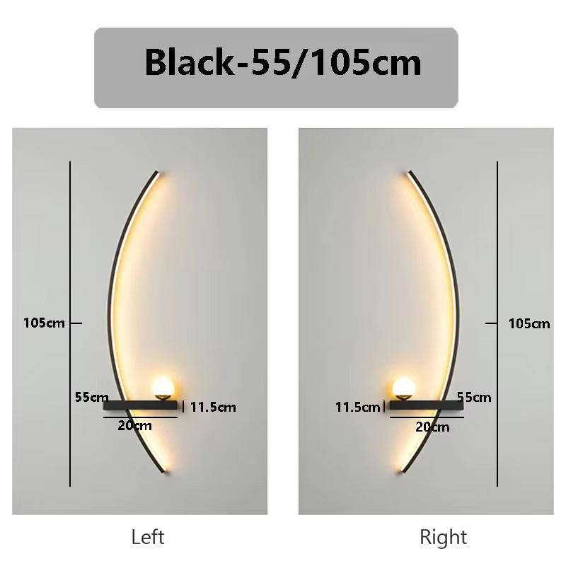 CETANT Smart LED Wandlampe mit Fernbedienung in Schwarz und Weiß, moderne Up-Down Beleuchtung für Wohnzimmer und Schlafzimmer, B/H/T: 55 x 11,5 x 55 cm - Bild 4
