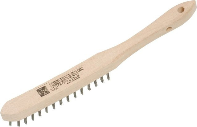 LUX-TOOLS Stahldrahtbürste 2-reihig für Holz und Metall in Beige - Bild 1