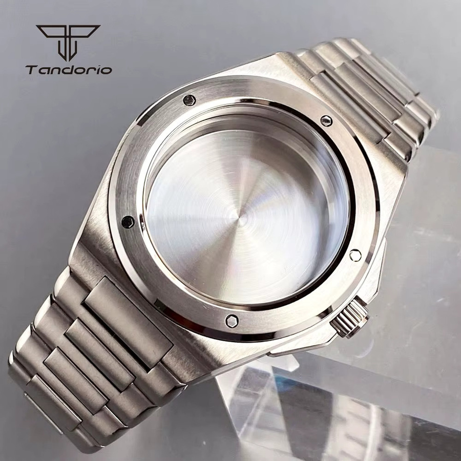 Tandorio Armbanduhr Edelstahl, Saphirglas, Silber, Unisex, 40 mm - Bild 4