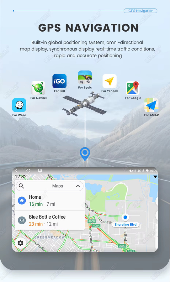 MEKEDE 7 Zoll Universelles Intelligentes Autoradio mit Wireless Carplay, WIFI und 4G für VW, Kia, Hyundai, Toyota, Honda und Nissan in Schwarz - Bild 4