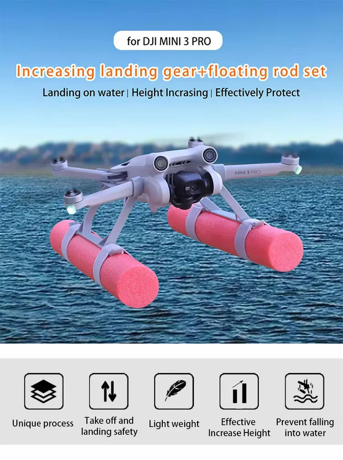 DJI Mini 3 und Mini 4 Pro Landing Skid Float Kit Expansion Wasser Fahrwerk für Drohnen-Wassertraining - Bild 2