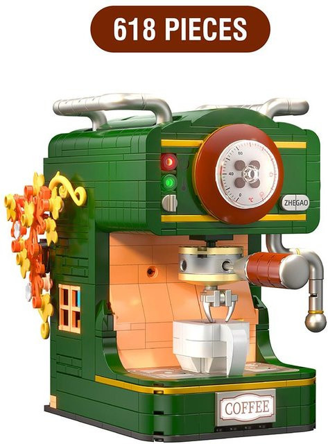 Micro Bricks Bausteine Realistische Vintage Kaffeemaschine, ab 14 Jahren - Bild 1