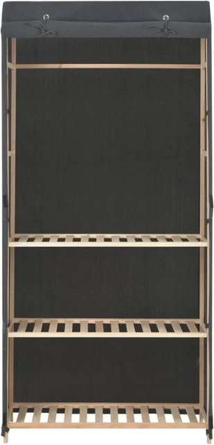 vidaXL 3-Stufiger Kleiderschrank Grau mit Kleiderstange und Regalfächern, B/T/H: 79 x 40 x 170 cm - Bild 1