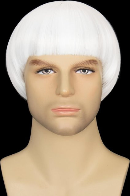 WHIMSICAL W Perücke, weißer Bowl-Cut mit Pony, Herren - Bild 1