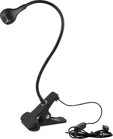 Lcamaw USB LED Nachtlicht und Tischlampe mit Druckschalter in Schwarz für Schlafzimmer und Home Office, warmweißes Licht, 1W