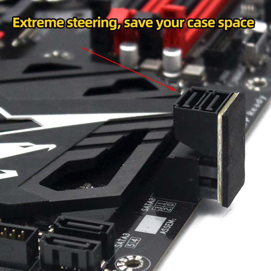 ALLOET 5-in-1 SATA 7-Pin Winkeladapter Konverter für Computer SSD HDD in Schwarz - Bild 2