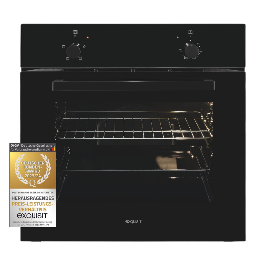 Exquisit Einbaubackofen EBE255-020 Schwarz mit 59 l Volumen - Bild 5