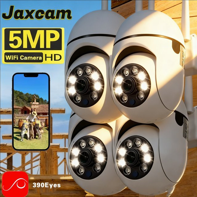 390EYES Jaxcam WLAN PTZ-Innenkamera mit 5MP Auflösung, Bewegungserkennung, automatischer Verfolgung und Zwei-Wege-Audio in Weiß - Bild 1