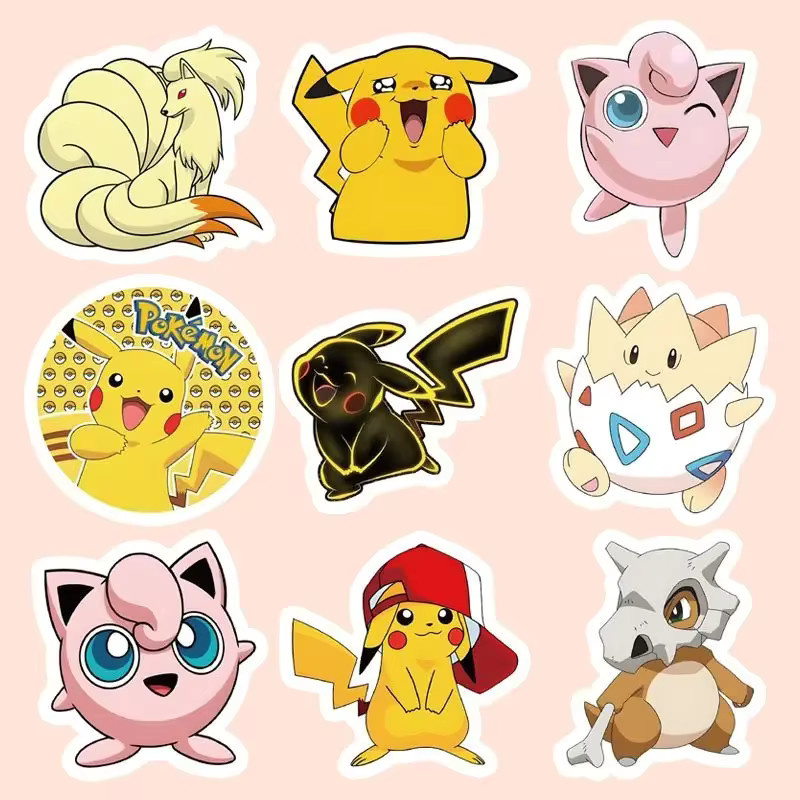 TAKARA TOMY Pokemon Aufkleber, Pikachu Eevee, 100-teiliges Set, multicolor - Bild 2