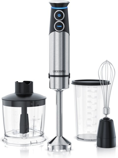 Arendo Stabmixer Set aus Edelstahl in Silber mit stufenloser Geschwindigkeit und Turbofunktion - Bild 1