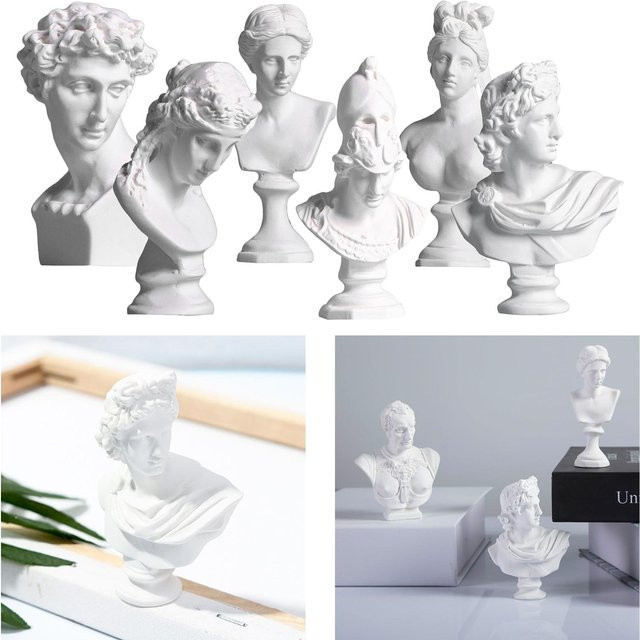 Kesoto Klassische Griechische Büste Skulptur als Dekoration in Weiß - Bild 1