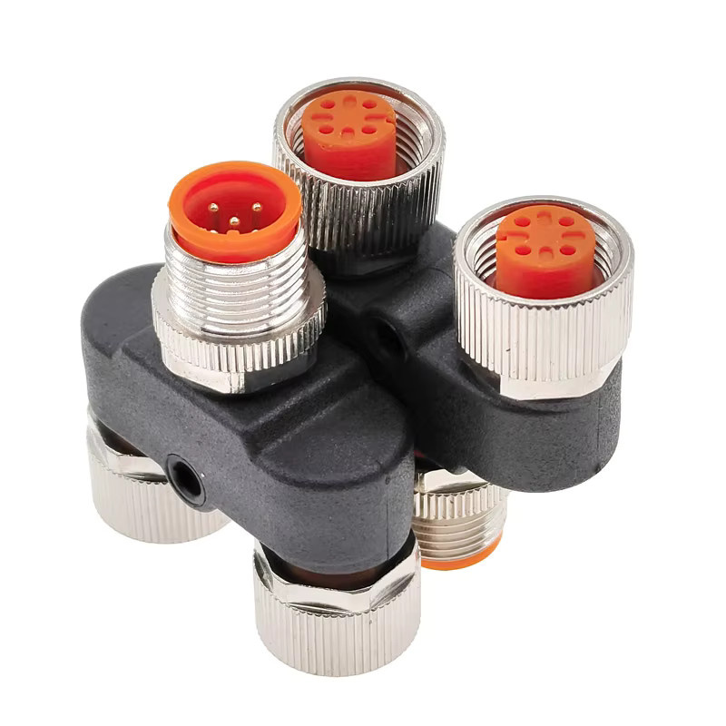 CNMAWAY M12 Sensor Stecker Wasserdicht Y-Verzweigung A-Code 4-5 Pin Schwarz - Bild 2