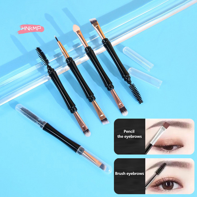 Mini-Make-up-Pinsel mit zwei Enden für Augenbrauen, Lidschatten, Eyeliner - Bild 1