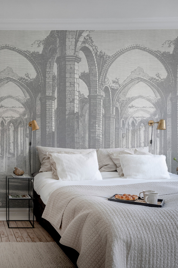 Rebel Walls Wandtattoo Gothic Arches in Grau im Vintage-Stil - Bild 1