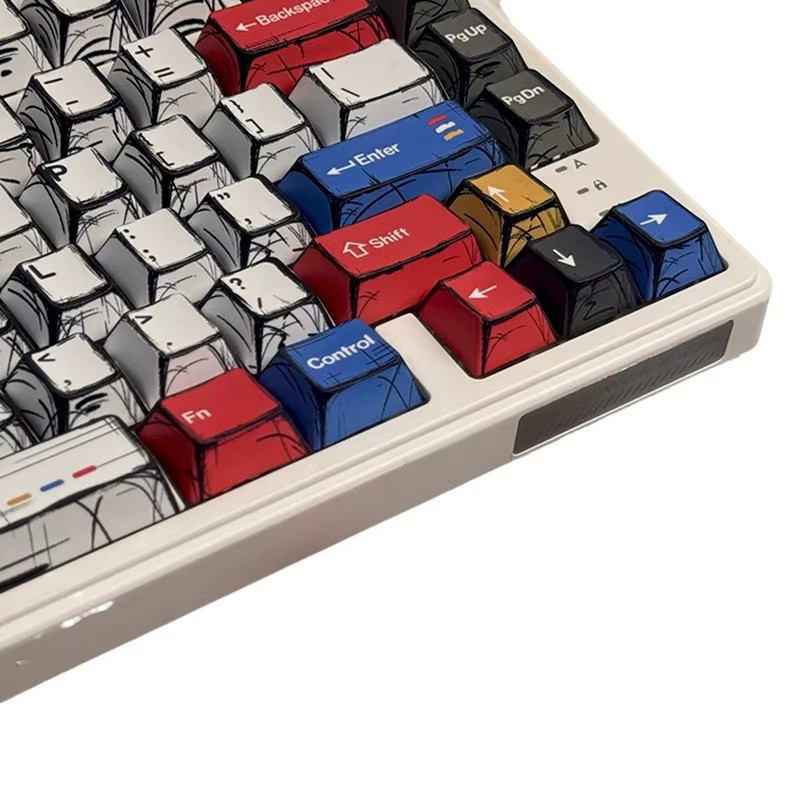 PBT-Tastenkappen im Comic-Stil mit Cherry Profile, 136 Tasten Set in Multicolour für mechanische Gaming-Tastaturen und Cherry MX Switches - Bild 4