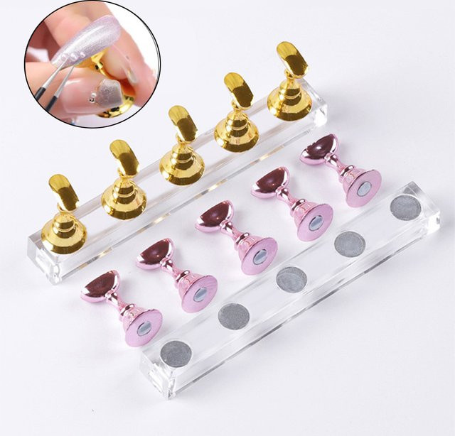 JEARLYU Nagel Halter Display-Ständer, Silber, Glänzend, 5 Stück - Bild 1