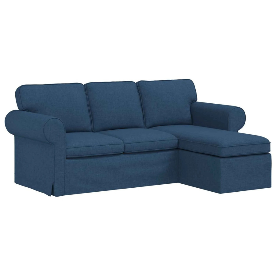 vidaXL Ecksofa Blau mit Stoffbezug und Metallrahmen, B/T/H: 215 x 138 x 80 cm - Bild 2